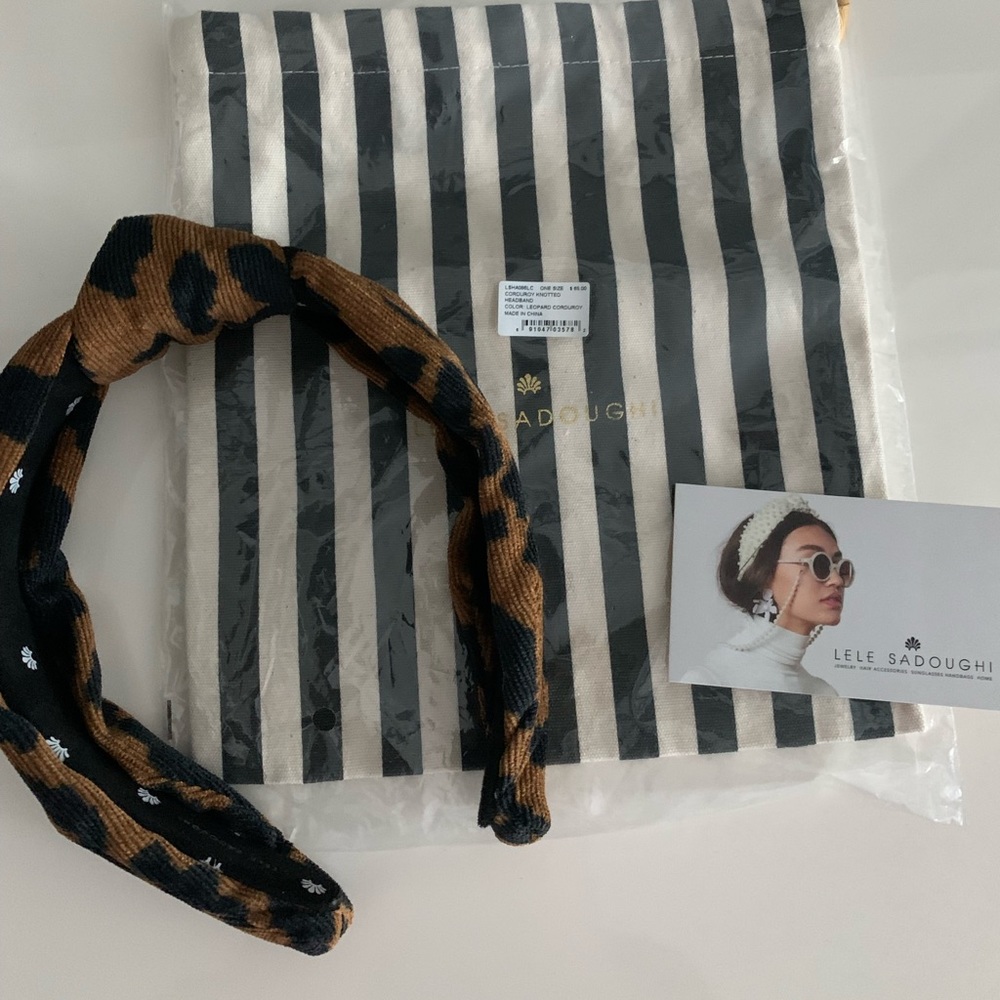 Lele Sadoughi NWT Leopard Corduroy Headband